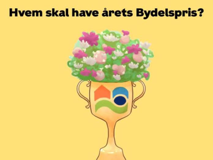 en tegning af en gul pokal fyldt med pink og lyse blomster